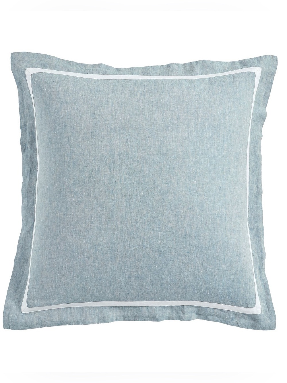Pottery Barn ONE Euro Belgian Flax Linen Frame Sham Chambray/White